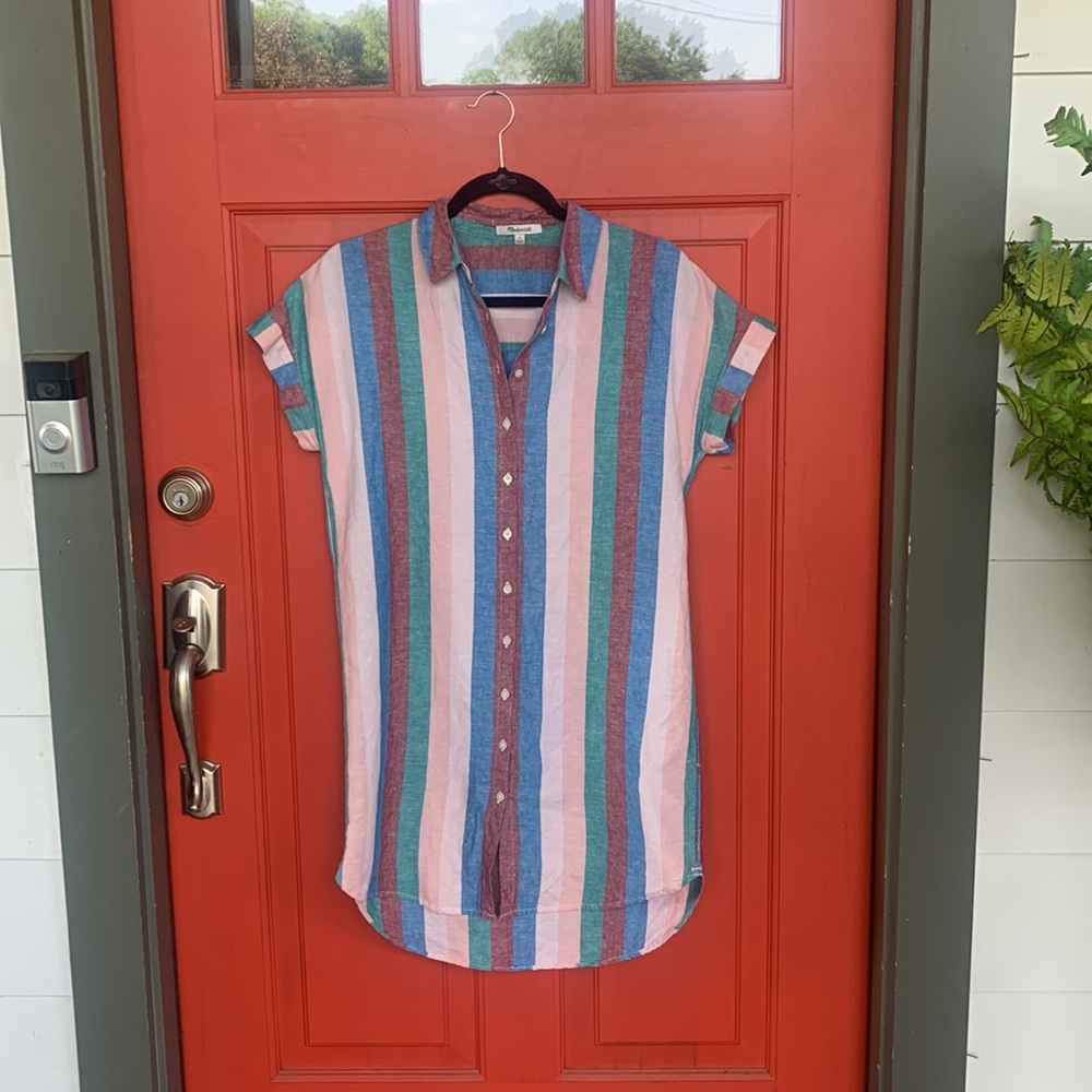 MADEWELL striped shirt dress Size S